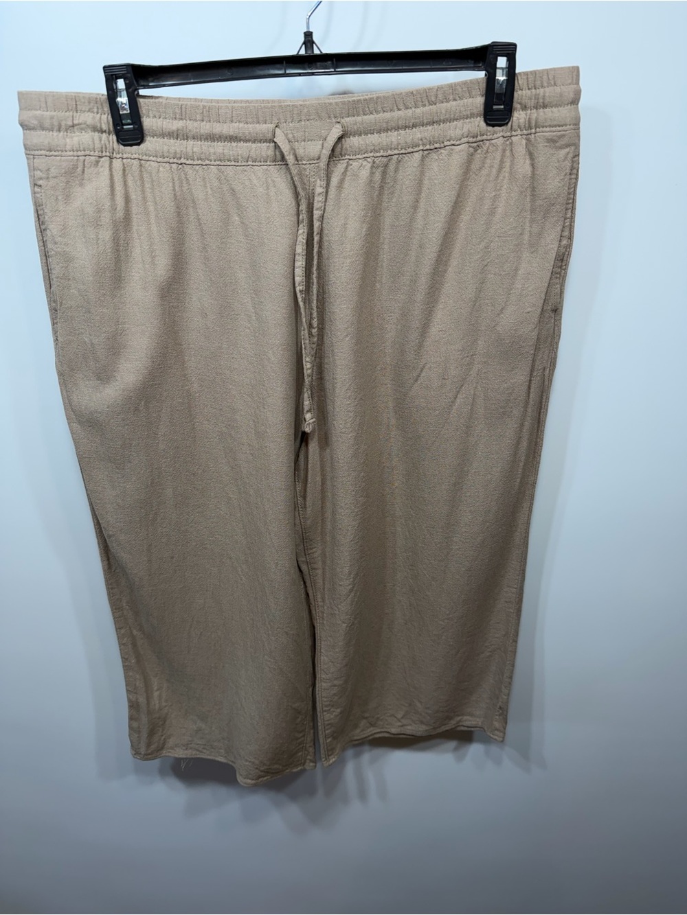 Sonoma Beige Wide-Leg Drawstring Crop Pants - Picture 6 of 11